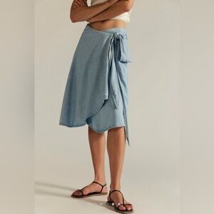 Free People We The Free Endless Nights Denim Convertible Wrap Skirt NWT🔖